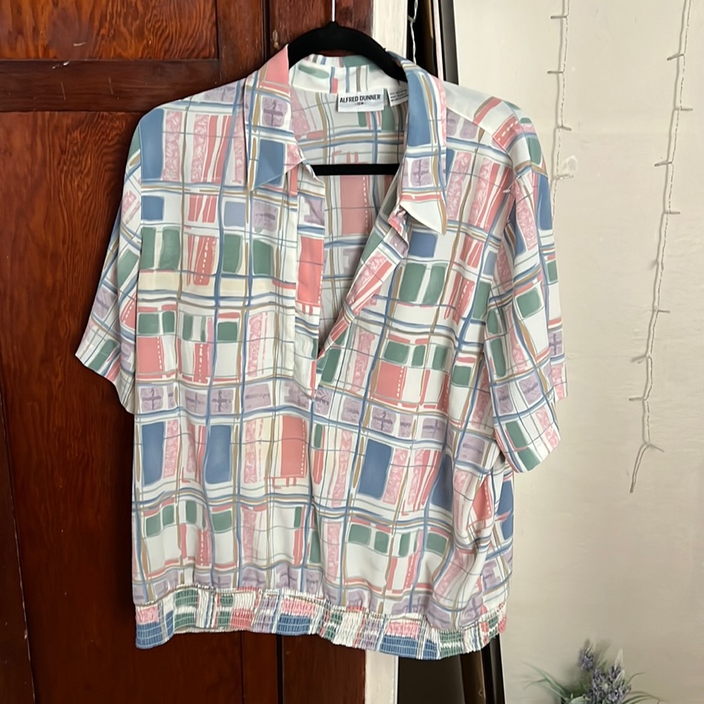 Alfred Dunner half button up beach style shirt
